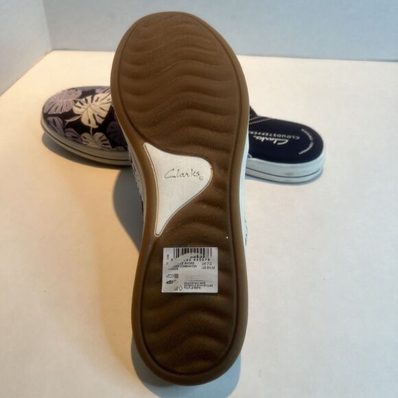 Clark’s Cloudstepper Breeze Shore Mules. Women’s 9.5M. Tropical Print. Washable - Picture 7 of 8